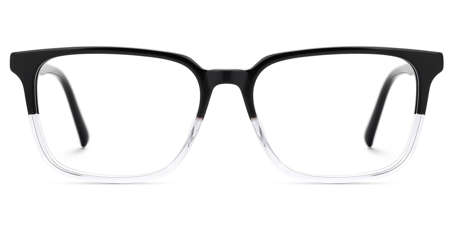 Barnhill Acetate Square Black-Clear Frame Glasses | ZEELOOL Canada0