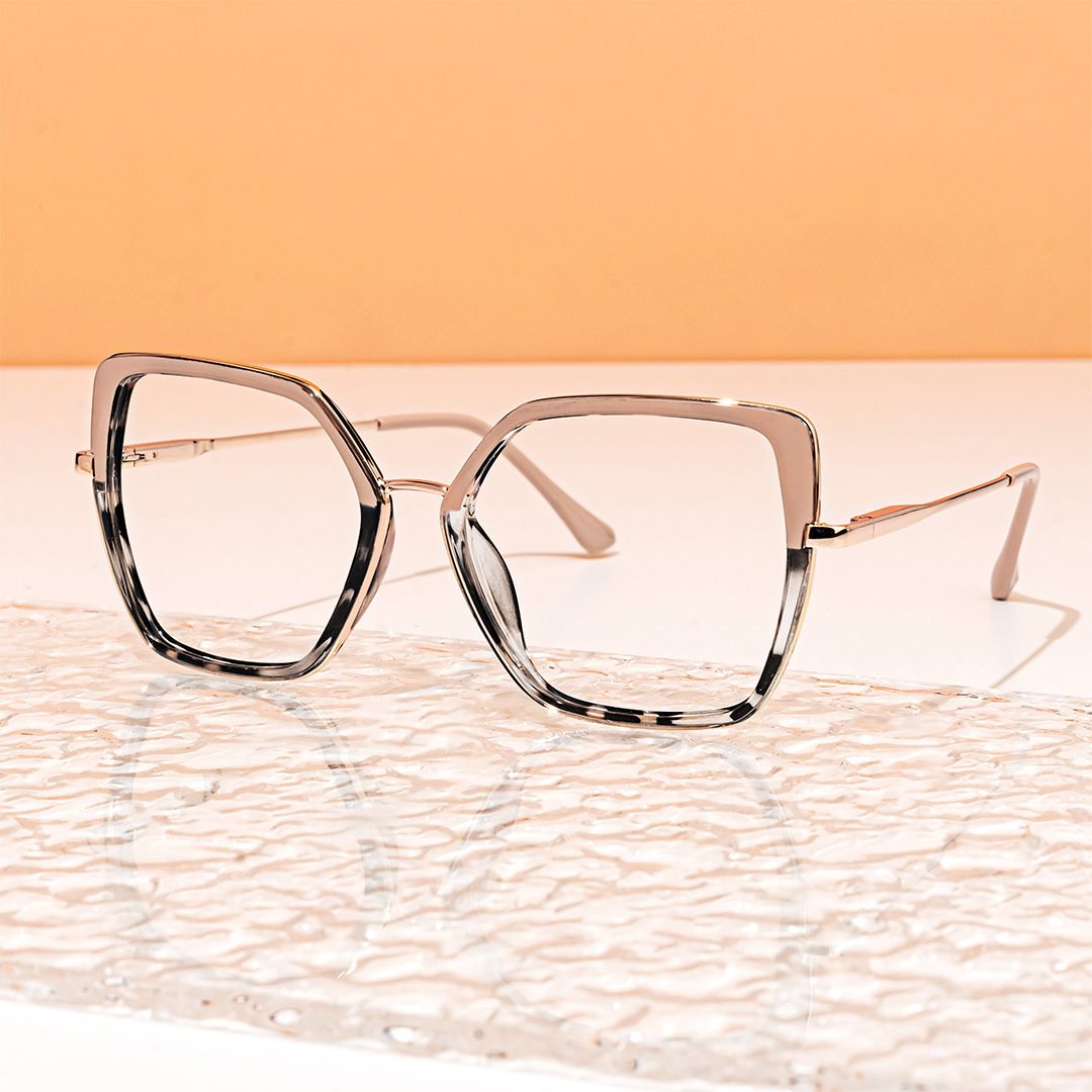 Geometric Keller Two-Tone Glasses deals -Zeelool Glasses4