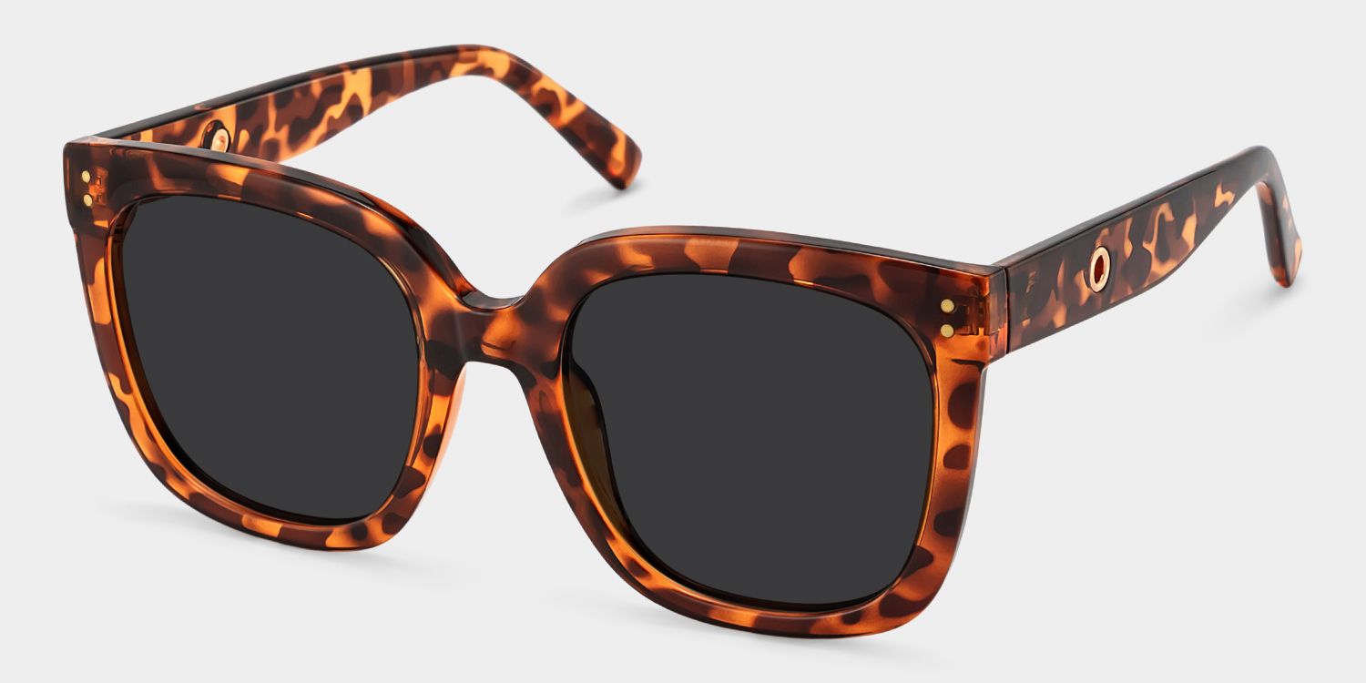 Ebony Tortoise Square Polarized Sunglasses for Driving | ZEELOOL CA2