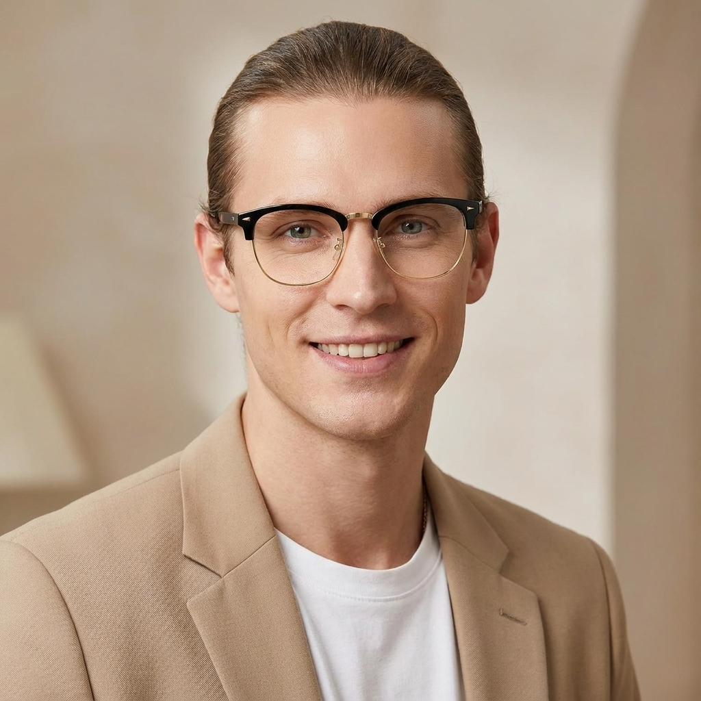 Lasha Browline Black Eyeglasses with Oval Frame | ZEELOOL5