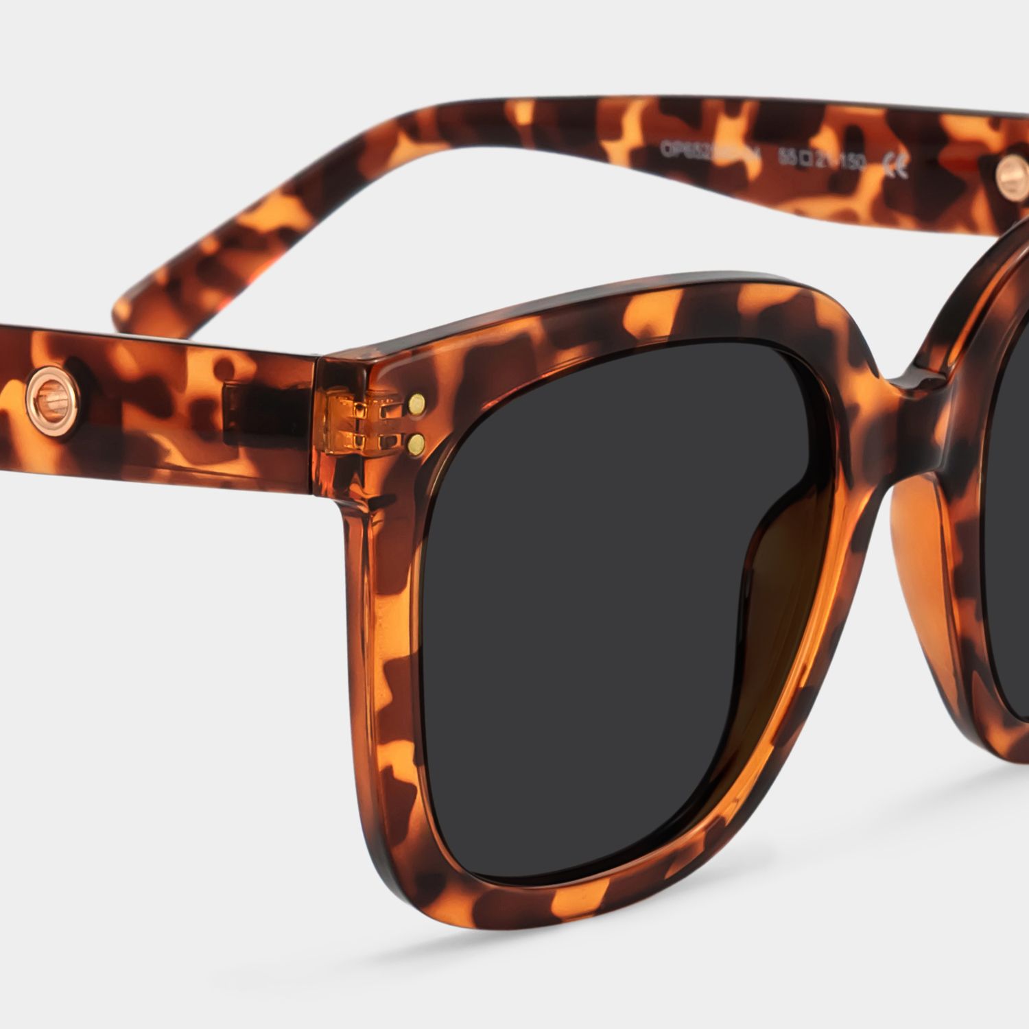 Ebony Tortoise Square Polarized Sunglasses for Driving | ZEELOOL CA4