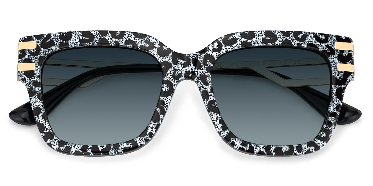 Lidia Gray Leopard Frame Sunglasses with Square Style | ZEELOOL CA1