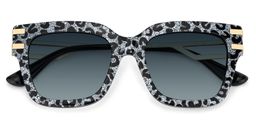 Lidia Gray Leopard Square Sunglasses1