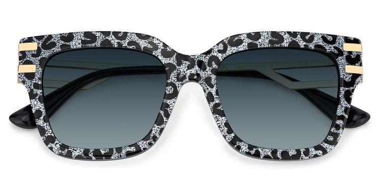 Lidia Gray Leopard Square Sunglasses
