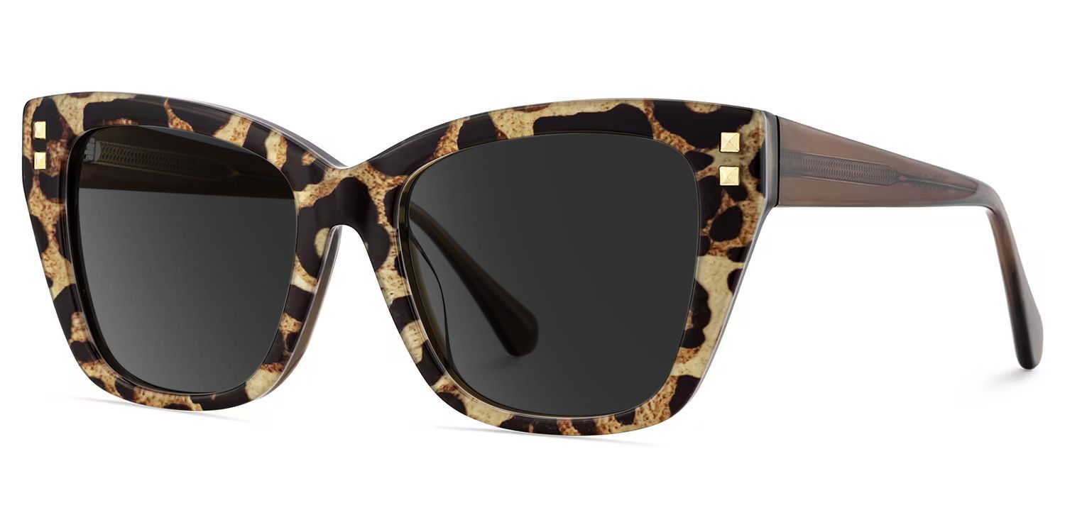 Tessia Brown Leopard Square Polarized Sunglasses for Driving | ZEELOOL CA2