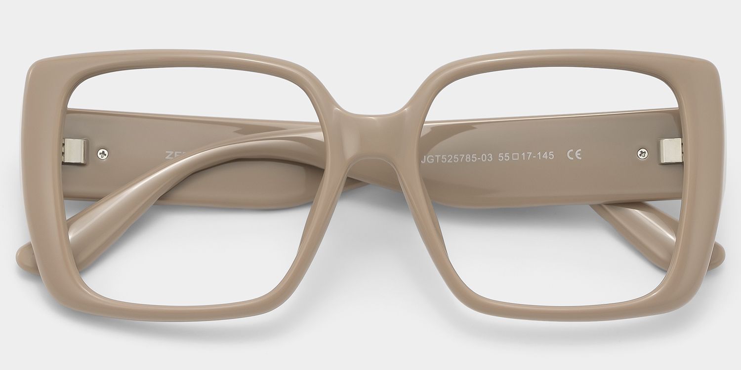 Affordable Maya Nude Brown Square Frames Glasses | ZEELOOL1