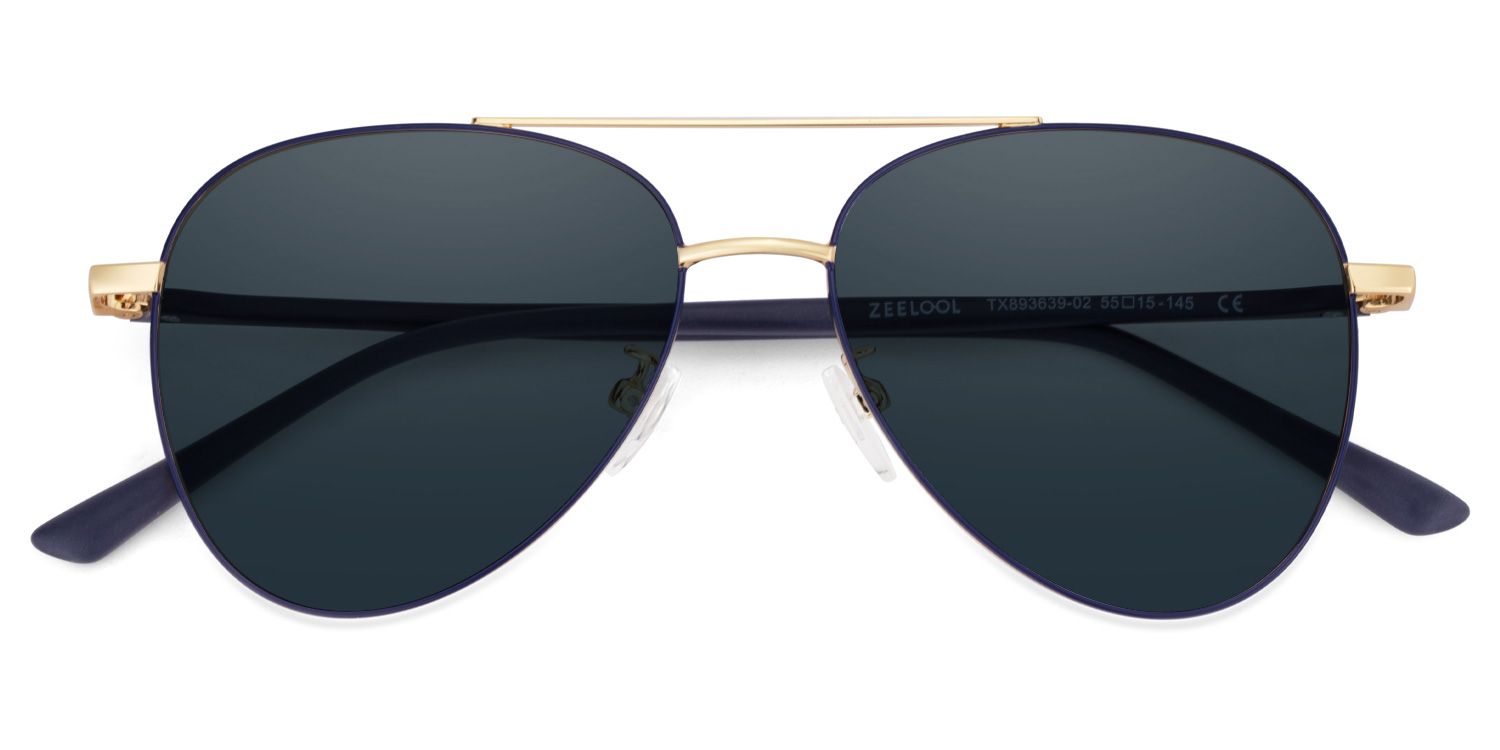 Paige Metal Blue-Gold Frame Sunglasses | ZEELOOL CA1