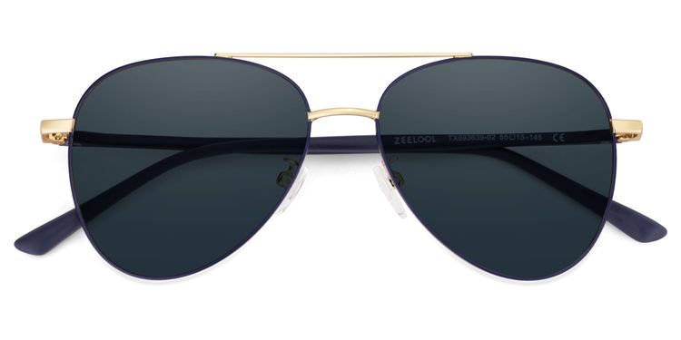 Paige Blue-Gold Aviator Sunglasses