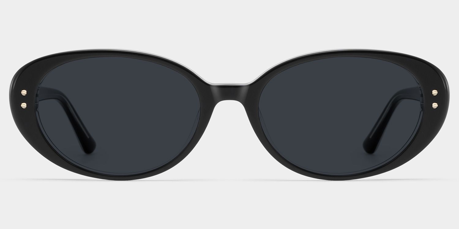 Lennon Oval Black Full Rim Sunglasses | ZEELOOL CA0