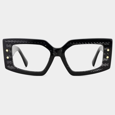 Lynette Square Red-Floral Glasses