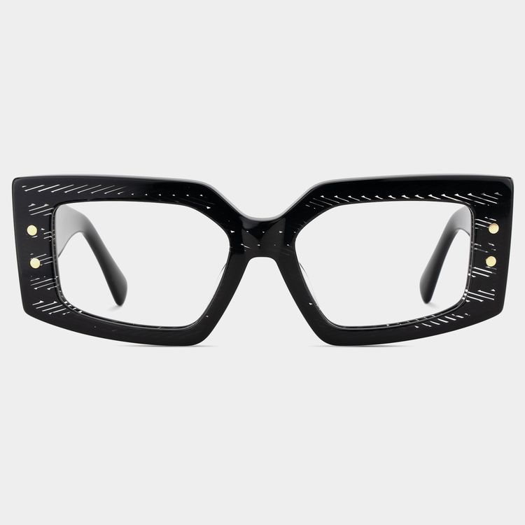 Lynette Square Red-Floral Glasses