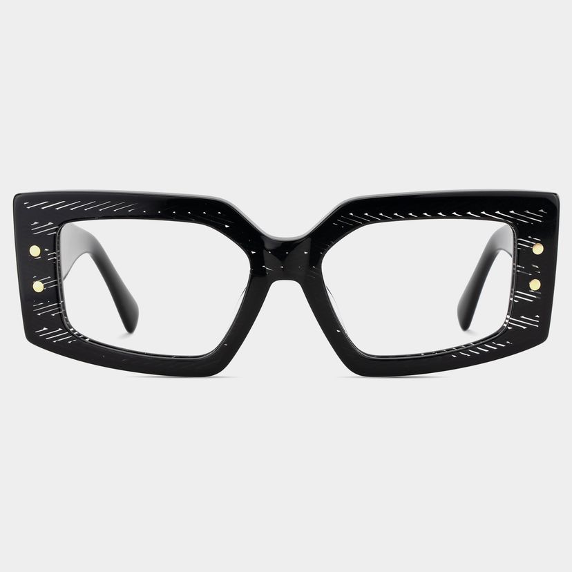 Lynette Square Red-Floral Glasses