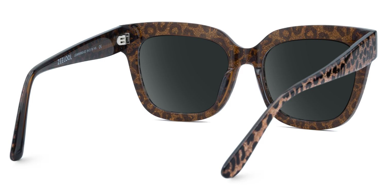 Yaniska Leopard Square Polarized Sunglasses for Driving | ZEELOOL CA3