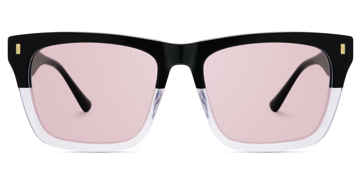 Brookins Black Clear Rectangle Polarized Sunglasses for Driving | ZEELOOL CA0