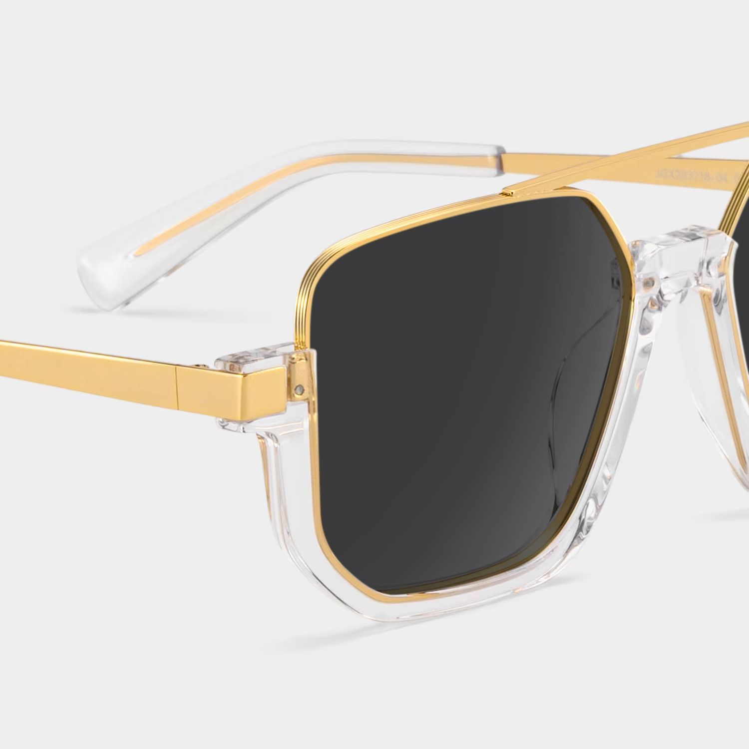 Oromiya Gold Clear Geometric Sunglasses to Frame Your Face | ZEELOOL CA4