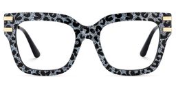 Lidia Gray Leopard Square Glasses1