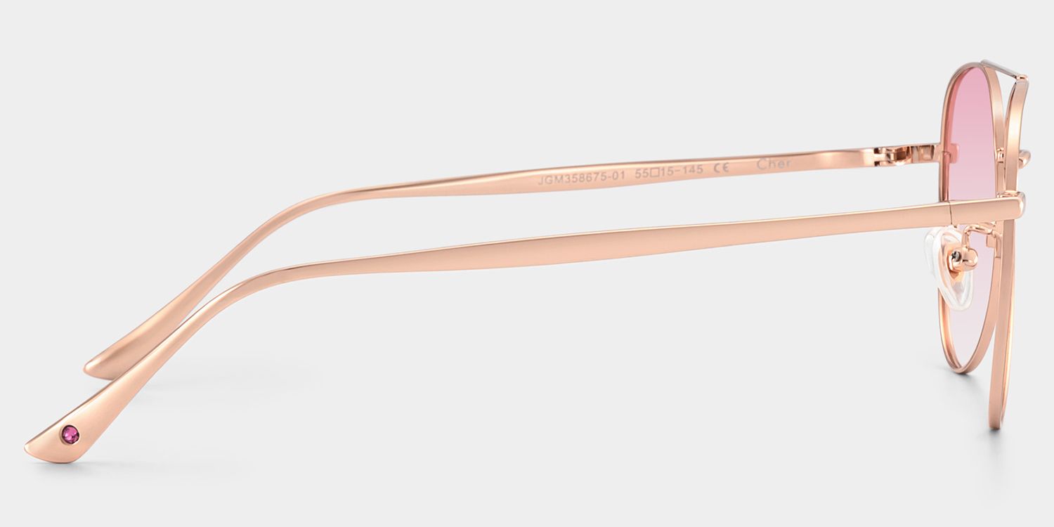 Cher Metal Rose Gold Frame Sunglasses | ZEELOOL CA4