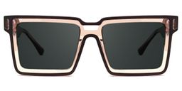Milian Brown Square Sunglasses0