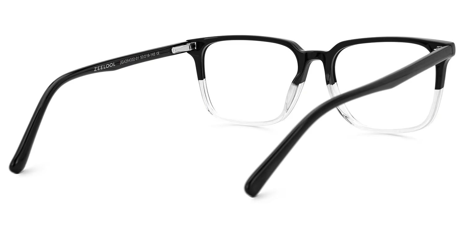 Barnhill Acetate Square Black-Clear Frame Glasses | ZEELOOL Canada3