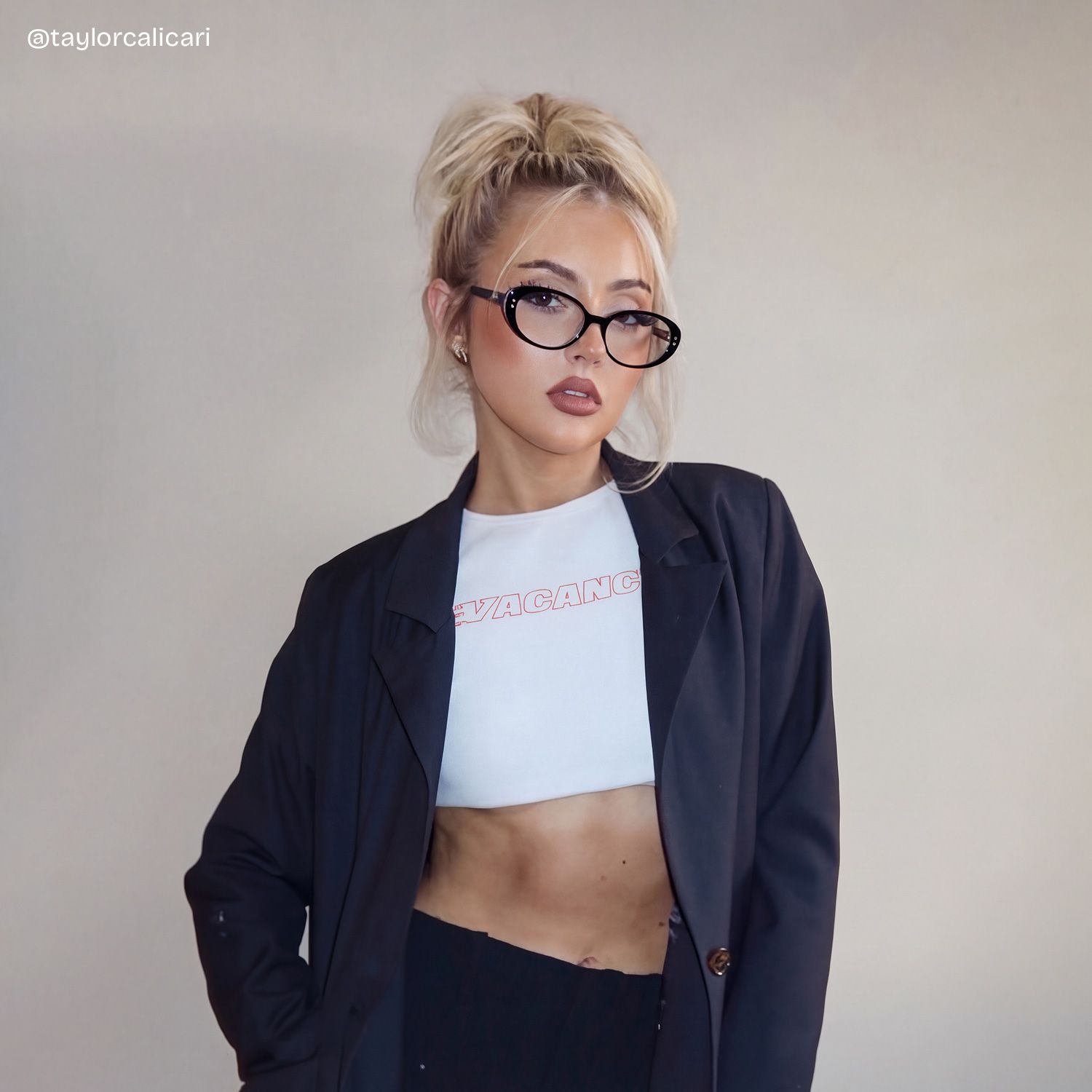 Lennon Black Oval Glasses | Retro Varsity Athleisure7