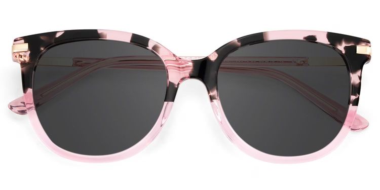 Mailyn Pink Tortoise Round Sunglasses