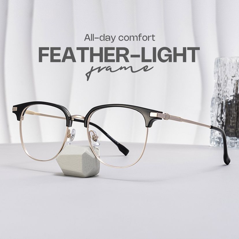 Naranjo Black Browline Glasses