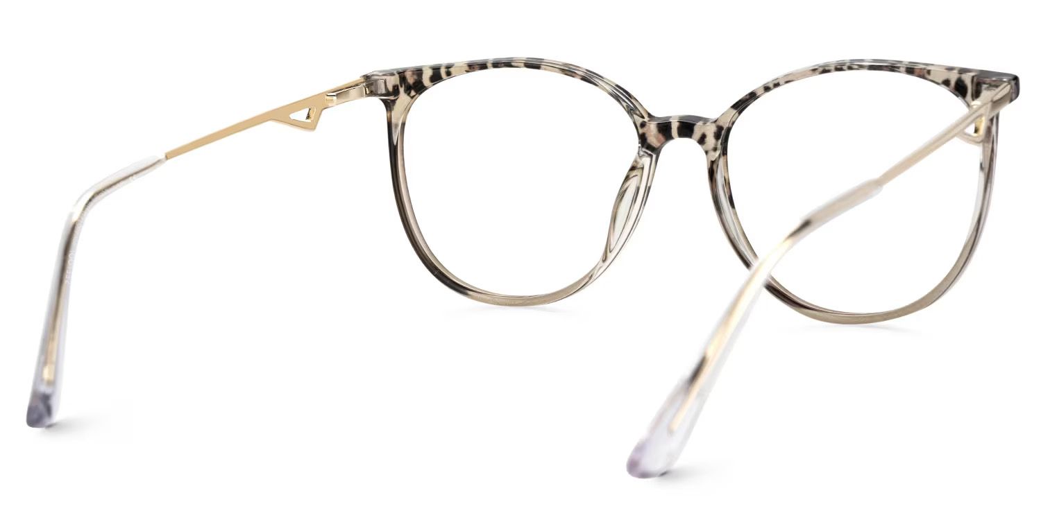 Round Brown Transparent Glasses Chanty in Thin Frame Style | ZEELOOL Canada3