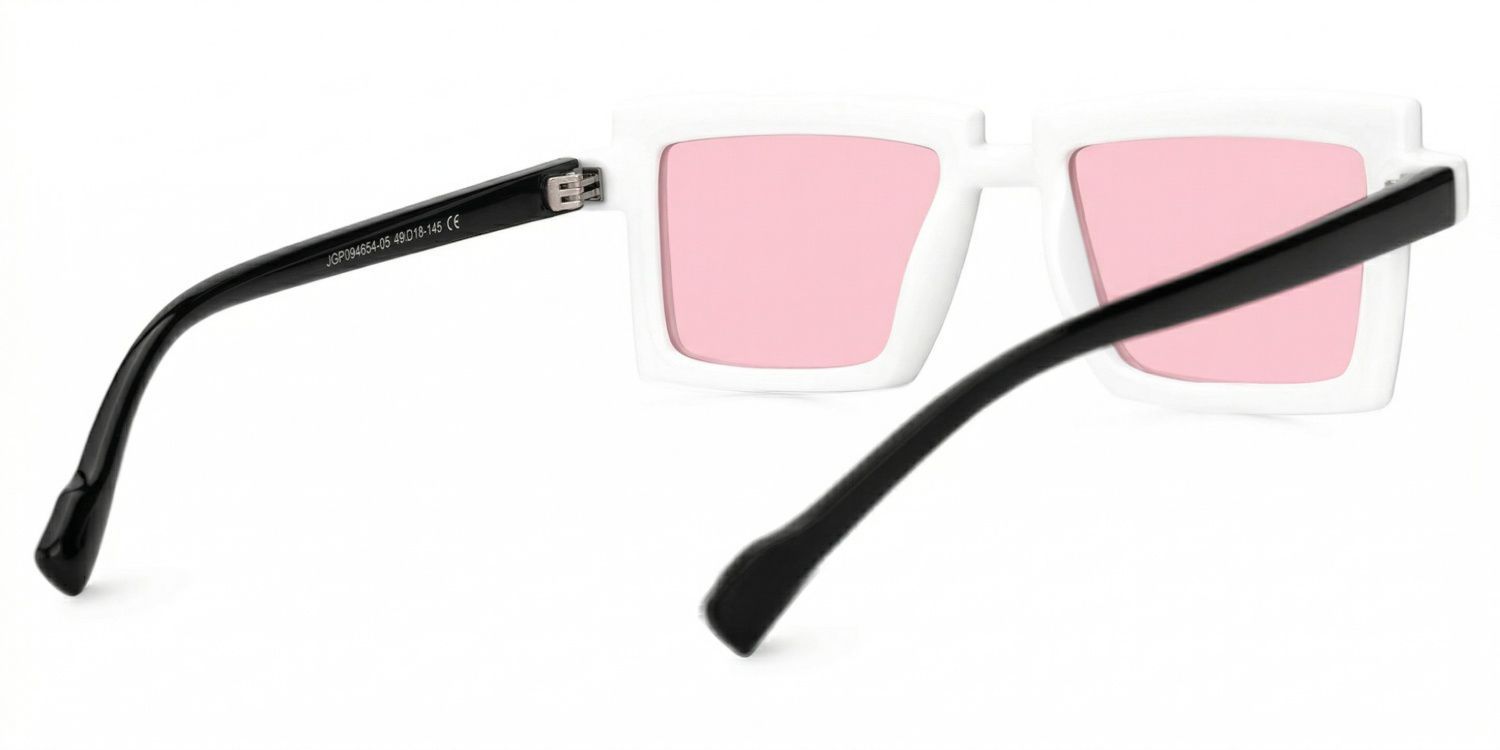 Zephyr White Rectangle Polarized Sunglasses for Driving | ZEELOOL CA3