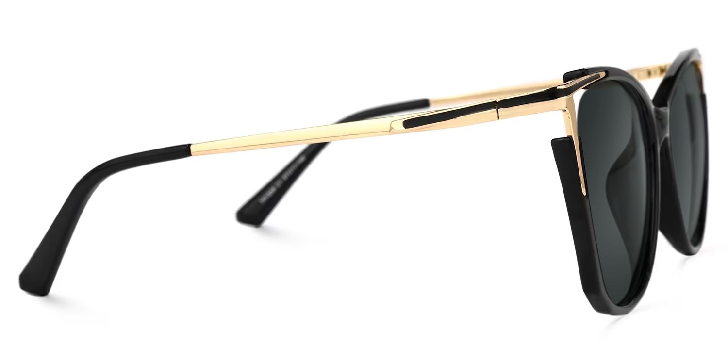 Yomary Black Frame Sunglasses with Cat Eye Style | ZEELOOL CA2
