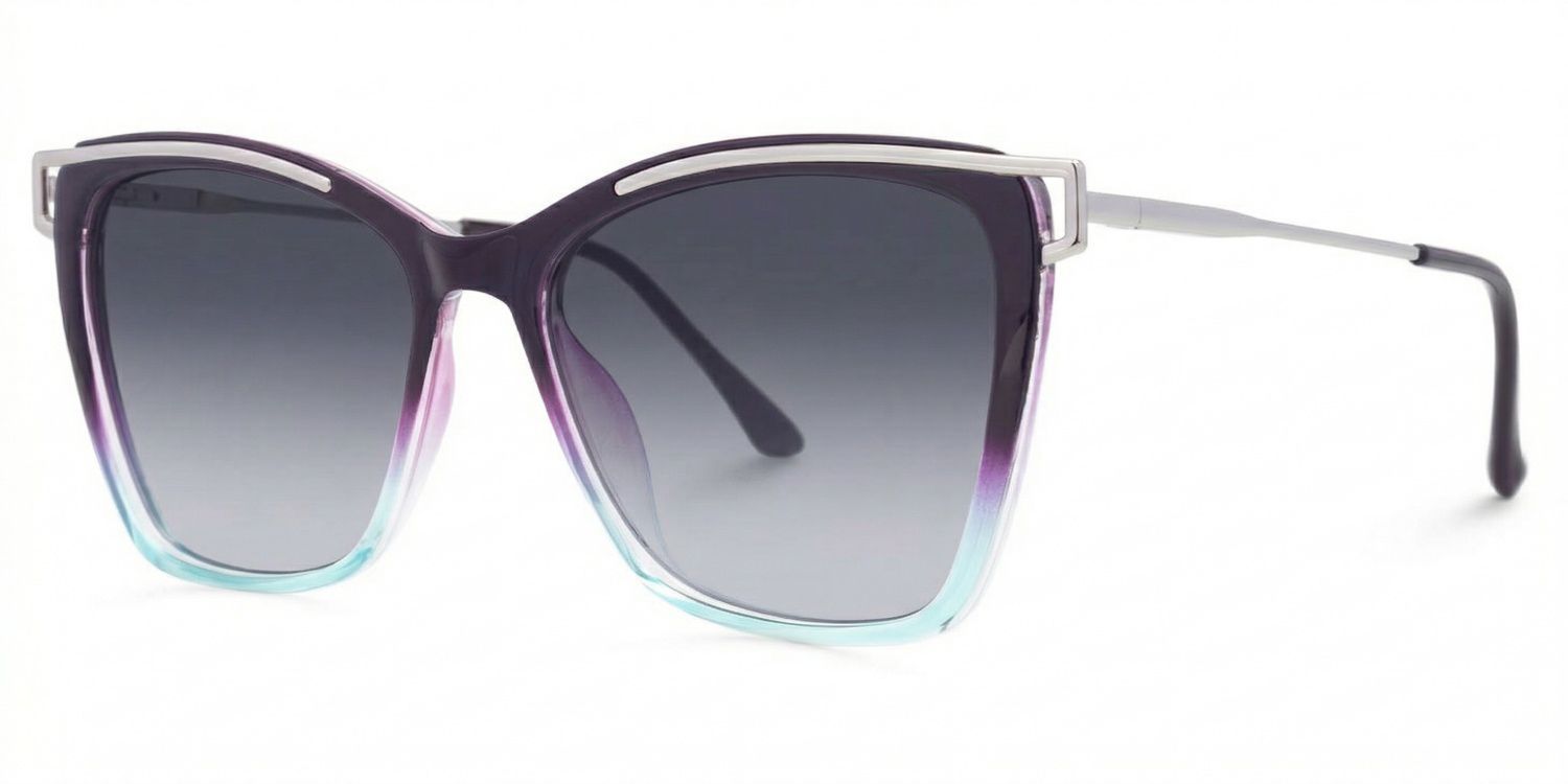 Krystle Square Sunglasses with Mixed Purple-Blue Frames | ZEELOOL CA1