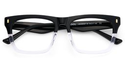 Brookins Black Clear Rectangle Glasses3