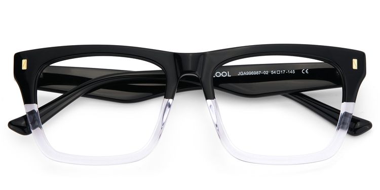 Brookins Black Clear Rectangle Glasses