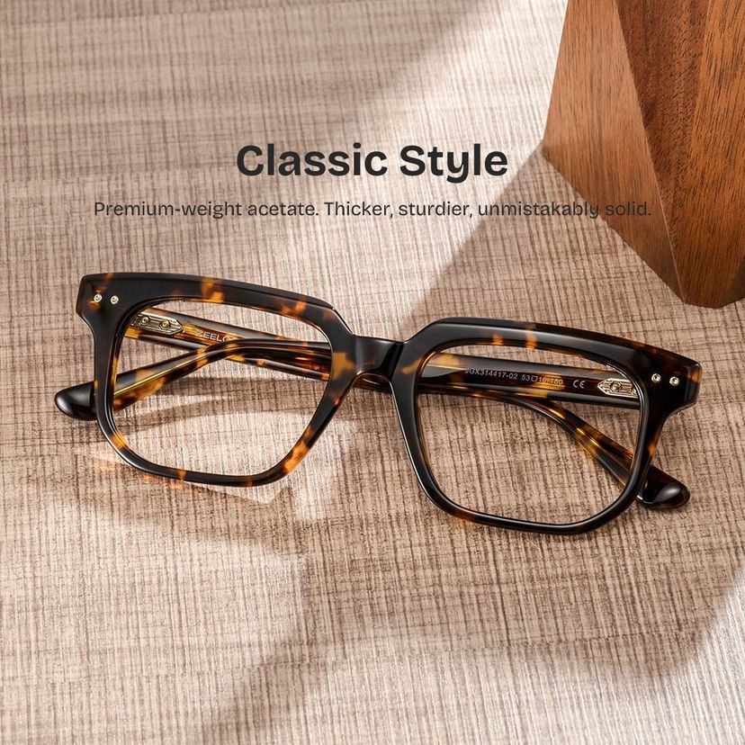 Michael Tortoise Square Glasses