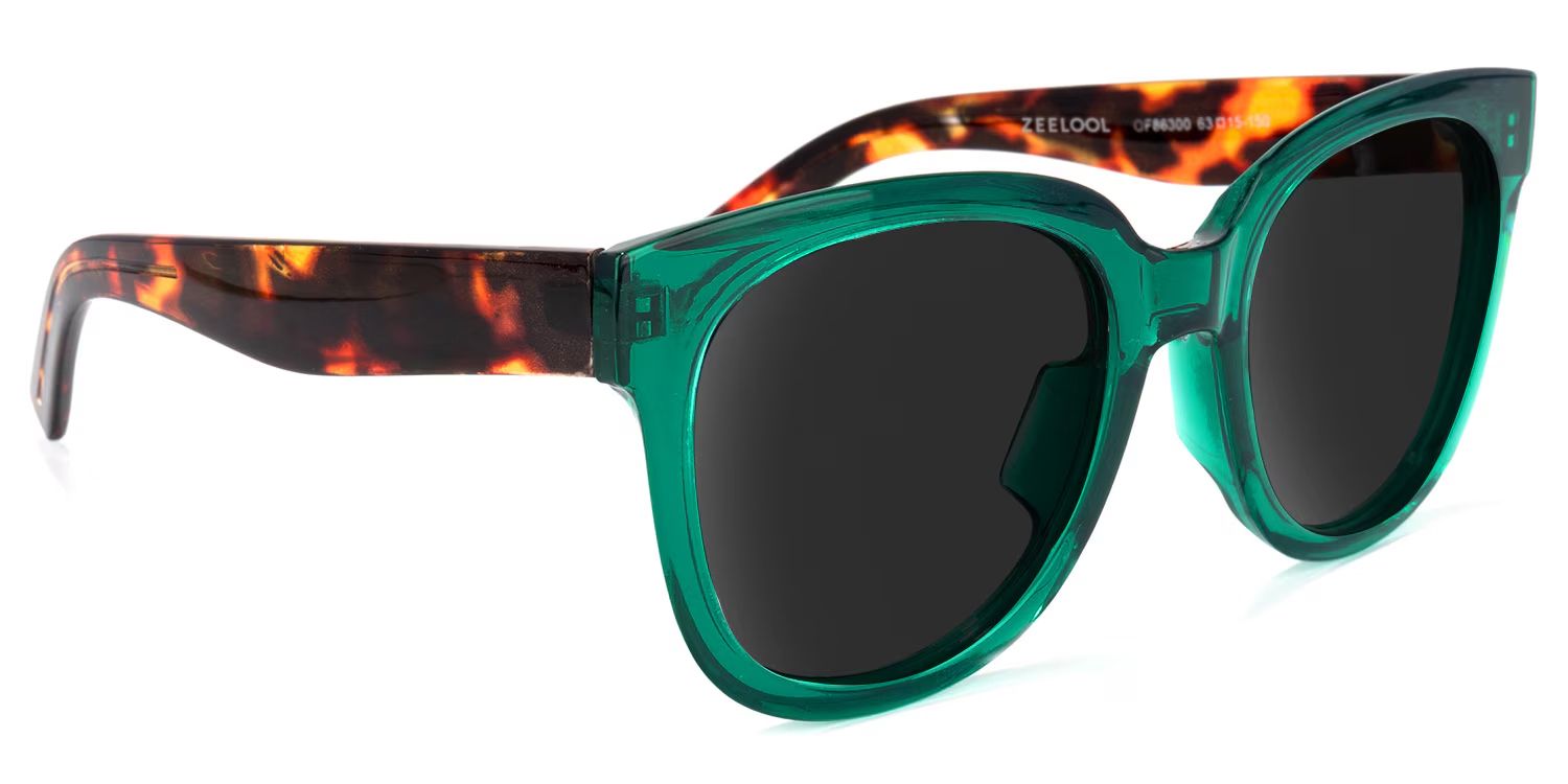 Harrell Square Sunglasses with Plastic Green Frames | ZEELOOL CA2