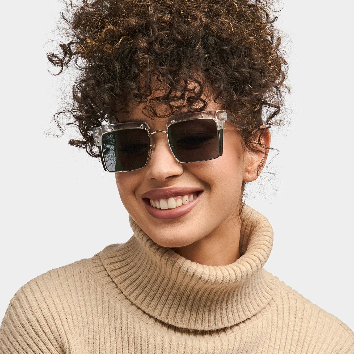 Kiana Clear Square Sunglasses to Frame Your Face | ZEELOOL CA1