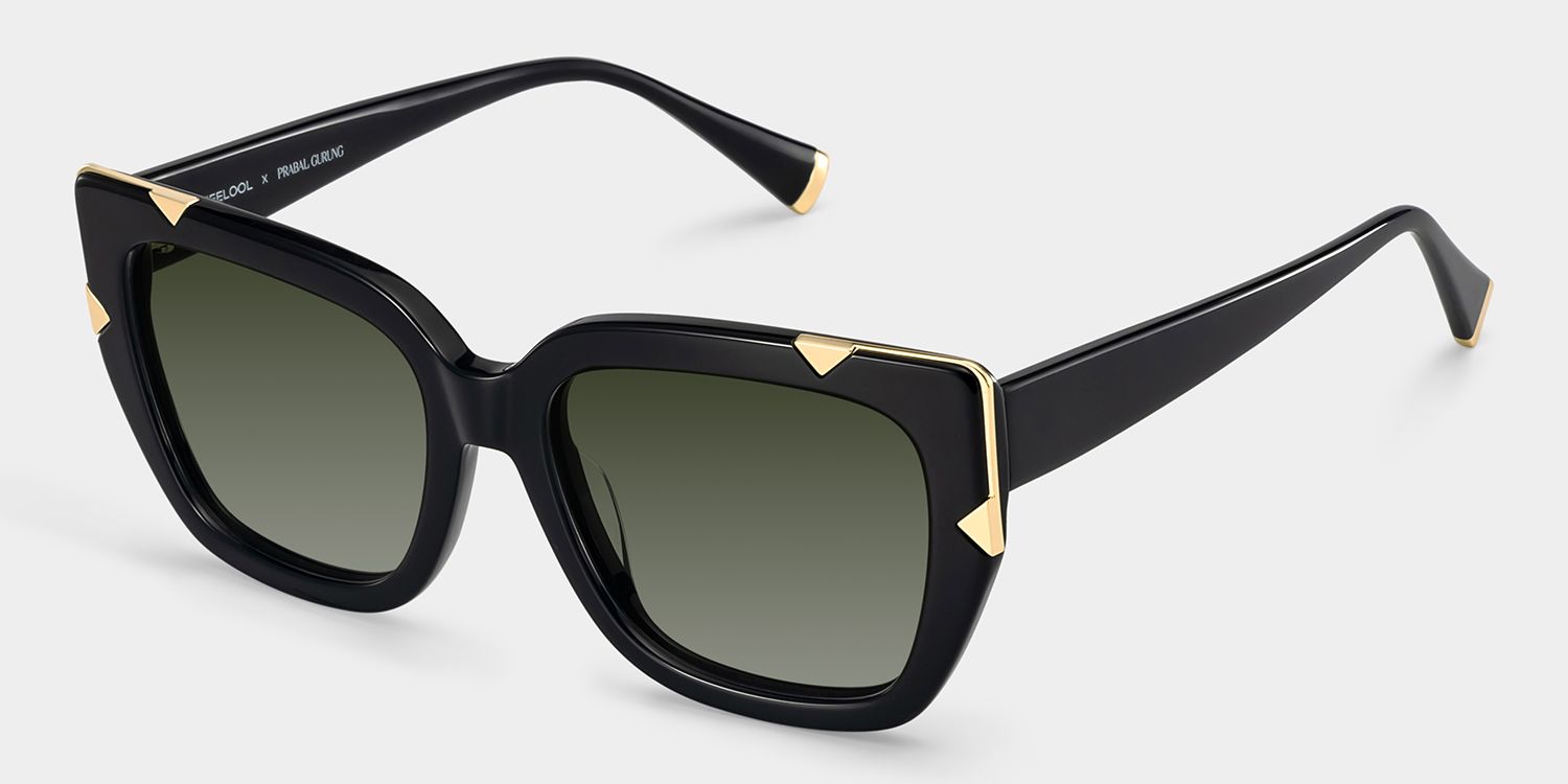 Grace Cat Eye Black Gold Sunglasses for Women & Men | ZEELOOL CA3