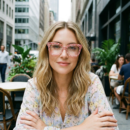 Renata Pink Square Glasses6