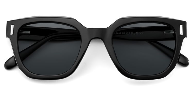 Nia Black Square Sunglasses