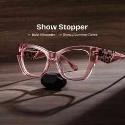 Skylar Clear Pink Butterfly Glasses0