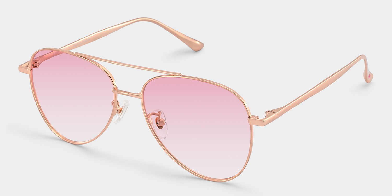 Cher Metal Rose Gold Frame Sunglasses | ZEELOOL CA3
