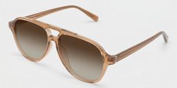 Drew Clear Brown Aviator Sunglasses2