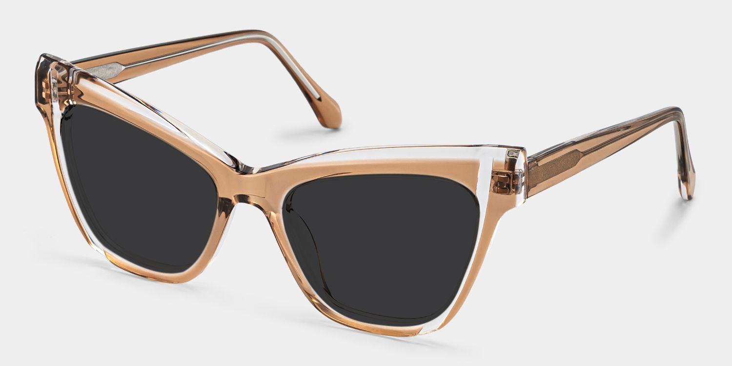 Saucie Cat Eye Brown Full Rim Sunglasses | ZEELOOL CA2