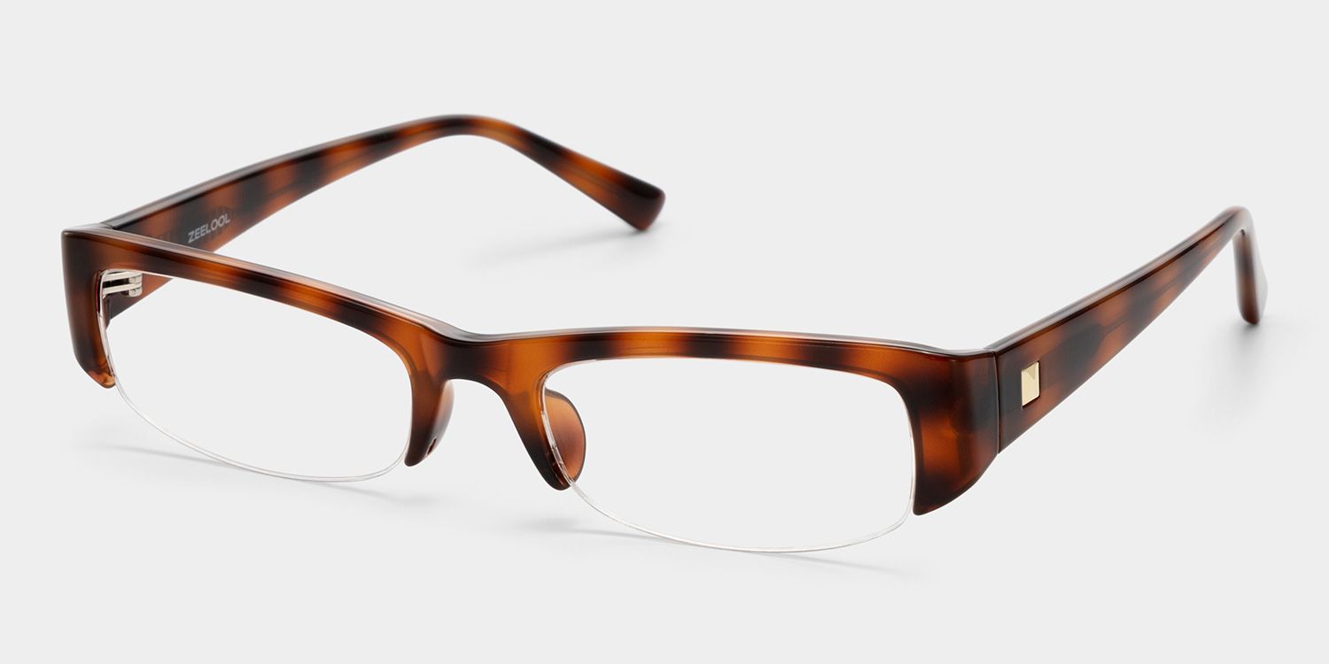 Trevor Brown Half Frame Tortoise Rectangle Glasses | ZEELOOL2
