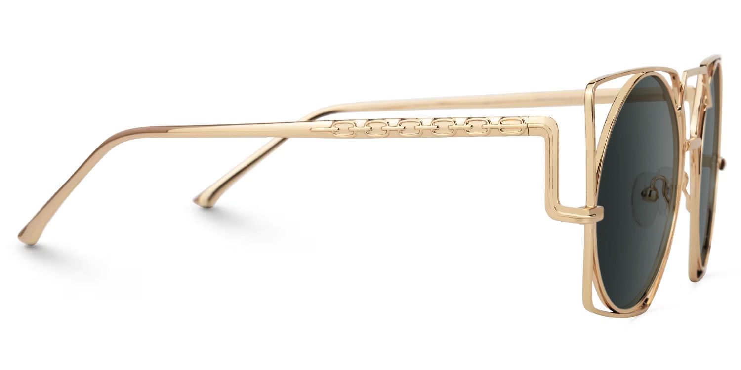 Ybarra Geometric Sunglasses with Metal Gold Frames | ZEELOOL CA2
