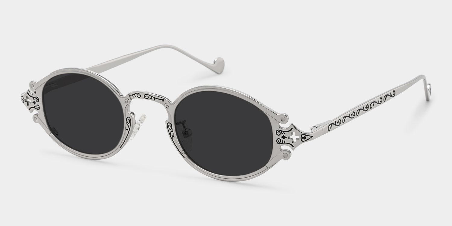 Serena Silver Oval Sunglasses to Frame Your Face | ZEELOOL CA2