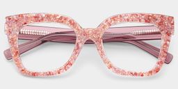 Renata Pink Square Glasses2