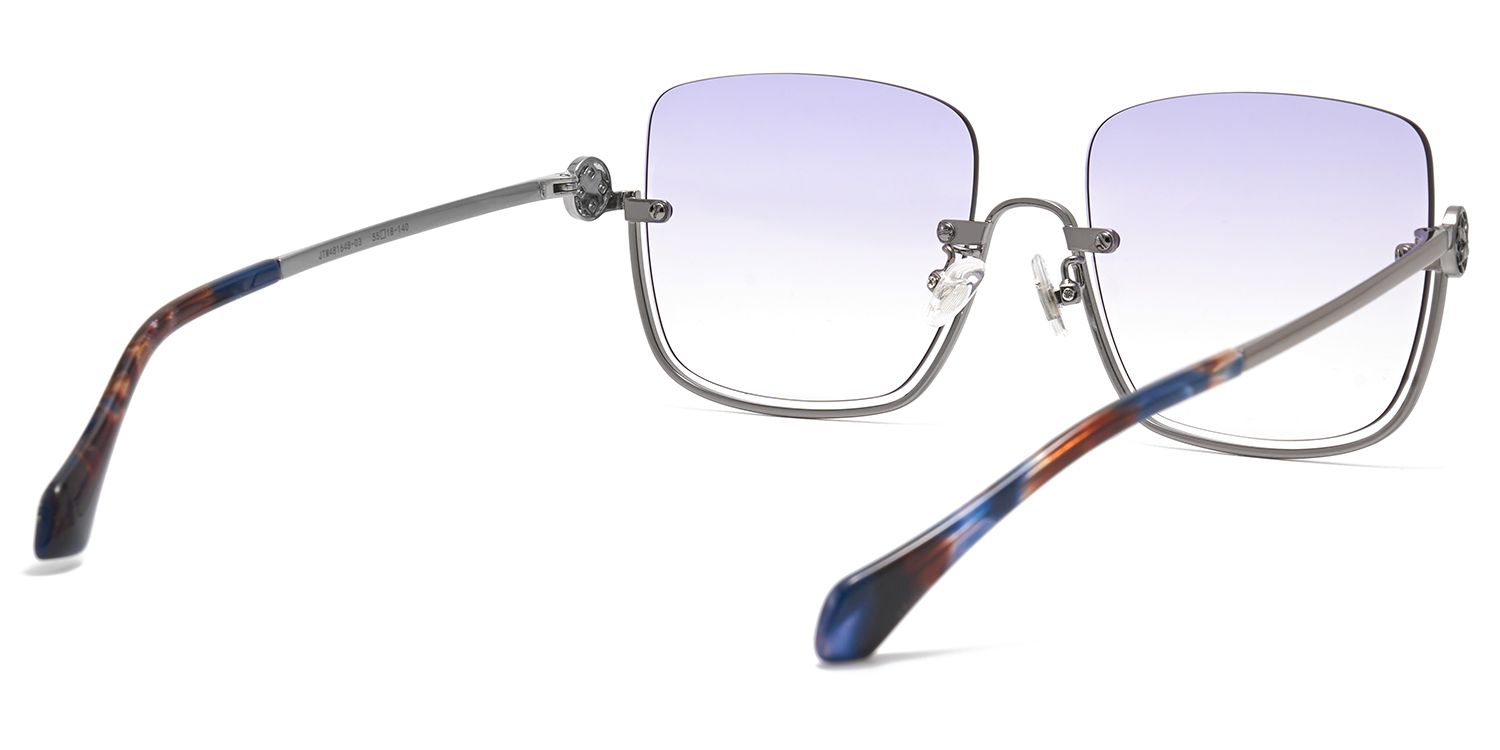 Charie Light Purple Frame Sunglasses with Rectangle Style | ZEELOOL CA3