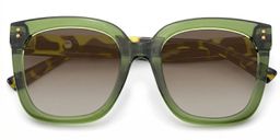 Ebony Green Tortoise Square Sunglasses1
