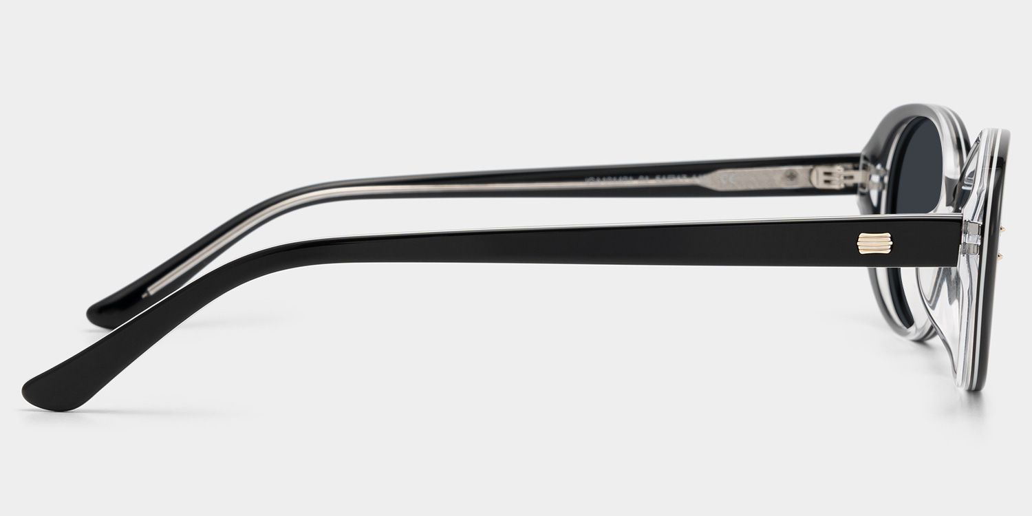 Lennon Oval Black Full Rim Sunglasses | ZEELOOL CA3