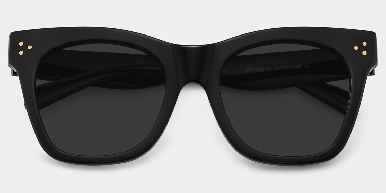 Gordon Black Rectangle Polarized Sunglasses for Driving | ZEELOOL CA1